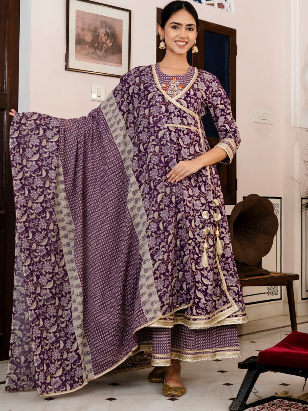 

KALINI Floral Print Kaftan Dress, Purple