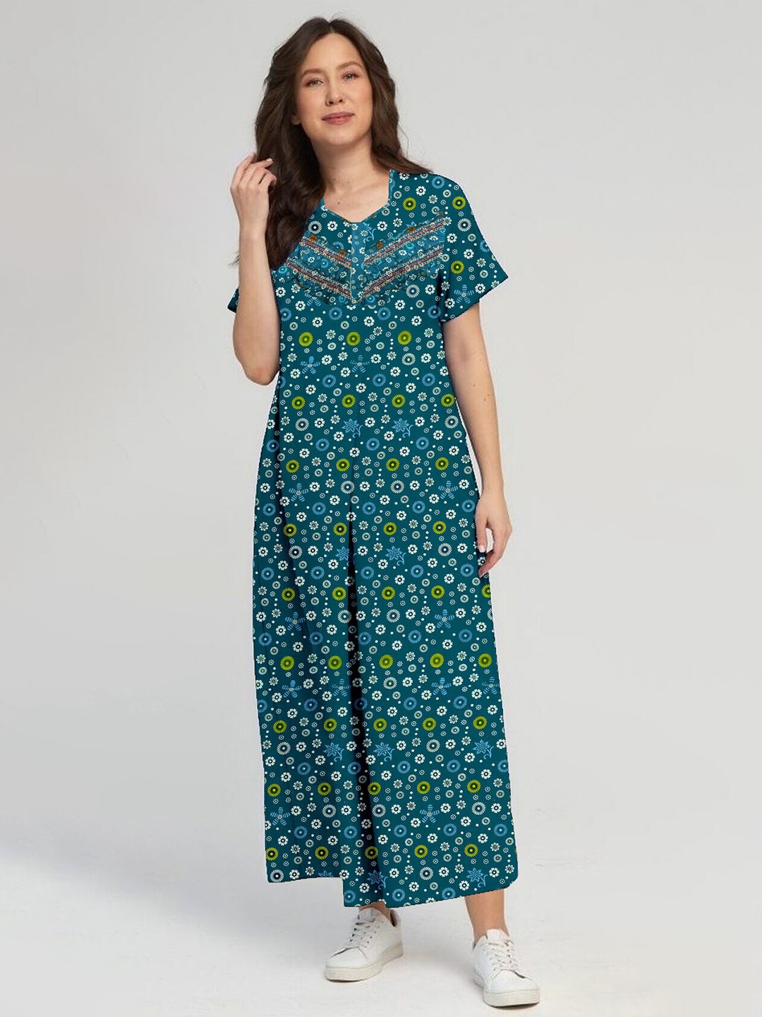 

CAMISON Print A-Line Maxi Dress, Green