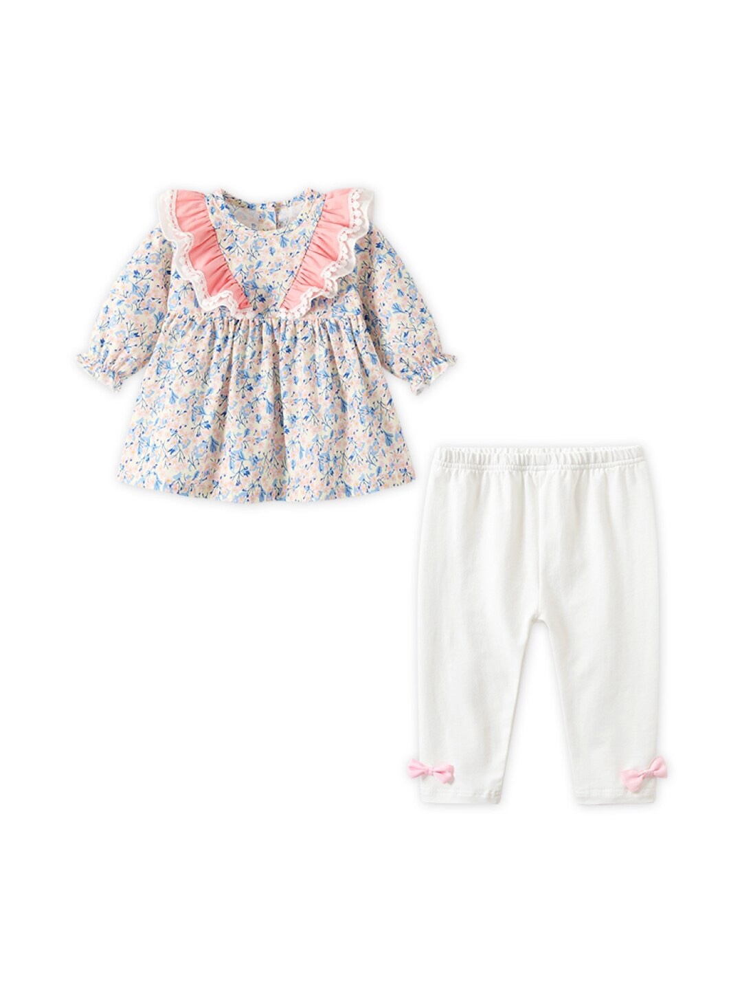 

StyleCast Girls Floral Printed Ruffled Tunic With Trousers, Blue
