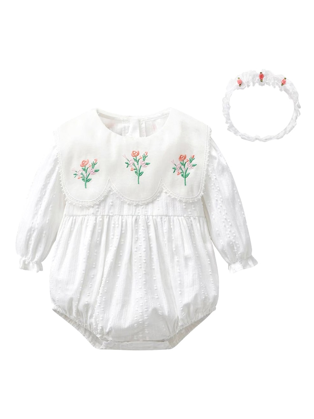 

StyleCast Infant Girls White Embroidered Pure Cotton Bodysuit