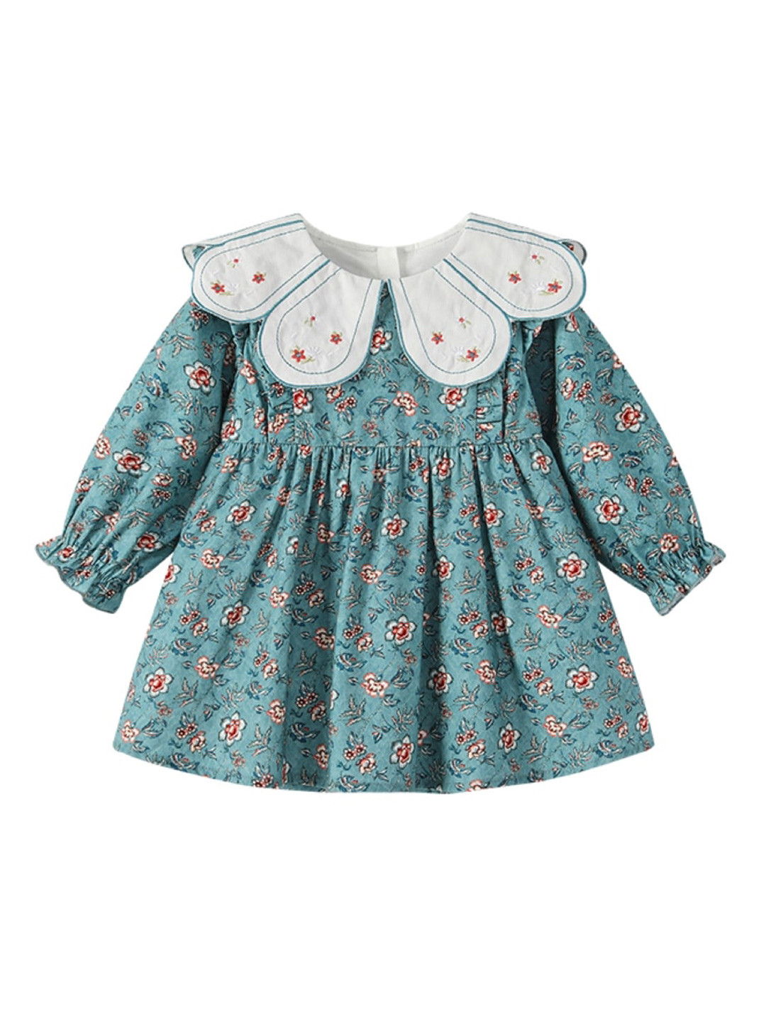 

StyleCast Blue Floral Printed Puff Sleeve A-Line Dress