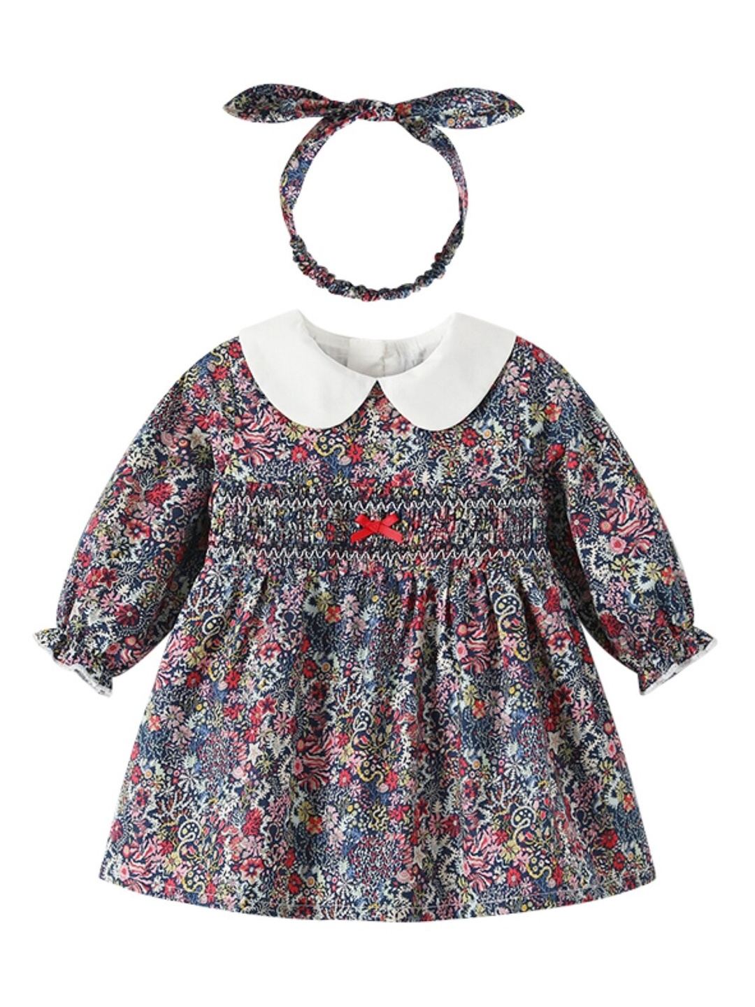 

StyleCast Purple Floral Printed Peter Pan Collar Cotton Fit & Flare Mini Dress