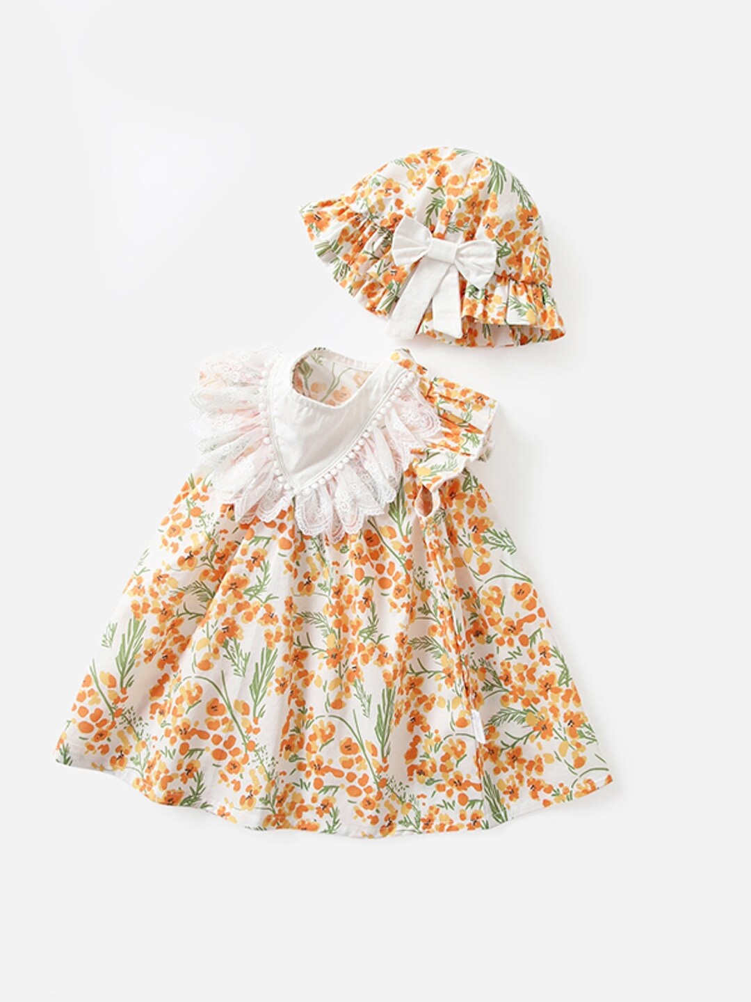 

StyleCast Infants Floral Print Flared Sleeve Cotton Fit & Flare Dress, Yellow