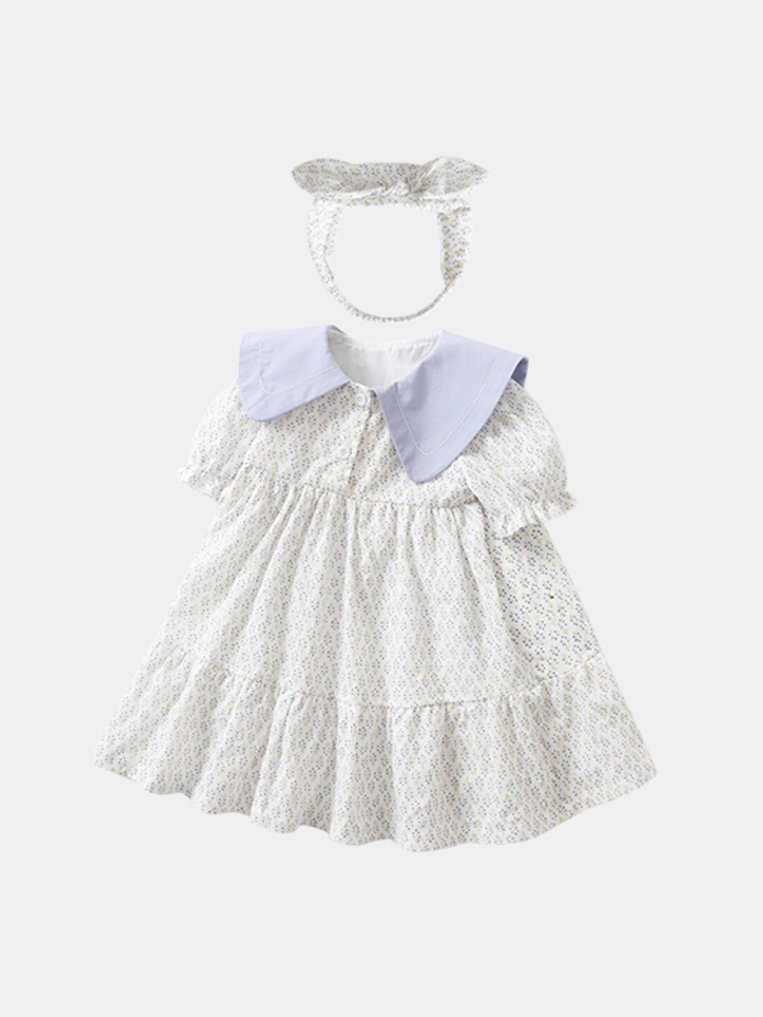 

StyleCast Infants Floral Printed Above The Keyboard Collar Cotton Fit & Flare Dress, White