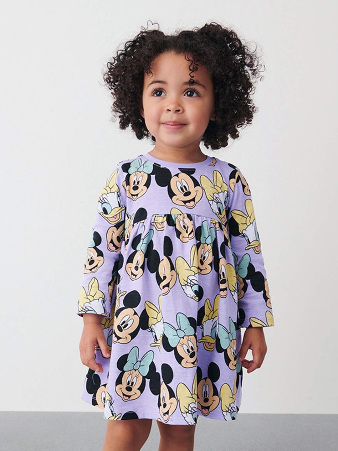 

StyleCast Purple Printed Round Neck Cotton Empire Dress