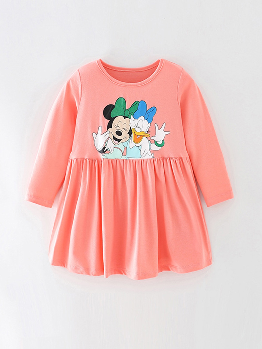 

StyleCast Pink Round Neck Printed Cotton Fit & Flare Dress
