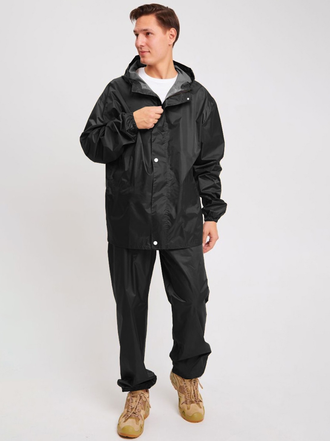 

CAMISON Hooded Waterproof Rain Jacket, Black