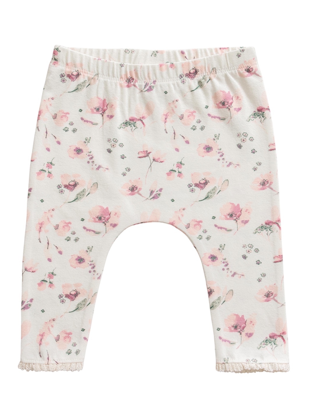 

JusCubs Girls Floral Printed Leggings, White