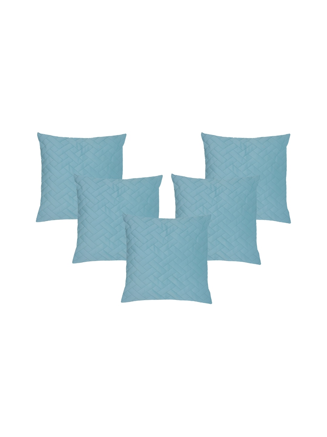 

RRC Turquoise Blue 5 Pieces Velvet Square Cushion Covers