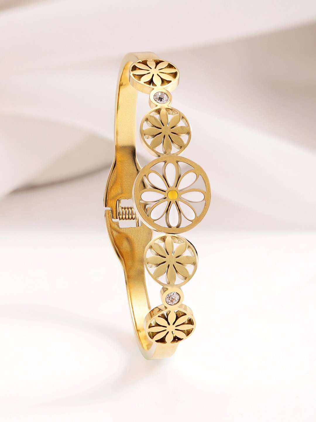 

Rubans Voguish 18KT Gold Plated Stainless Tarnish Free Waterproof Demi-Fine Kada Bracelet