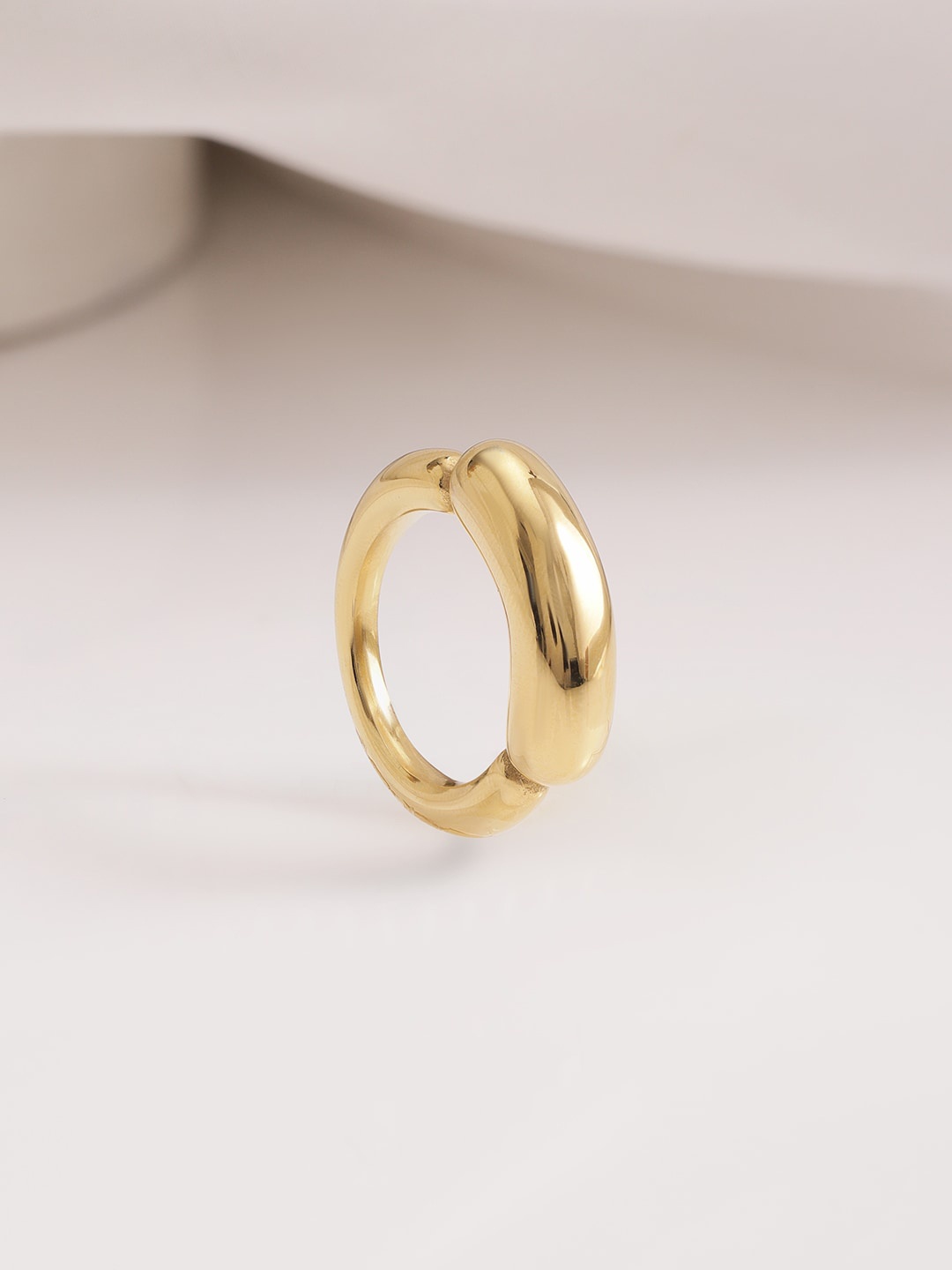 

RubansVoguish 18K Gold Plated StainlessSteel Tarnish Free Waterproof Demi-Fine Finger Ring