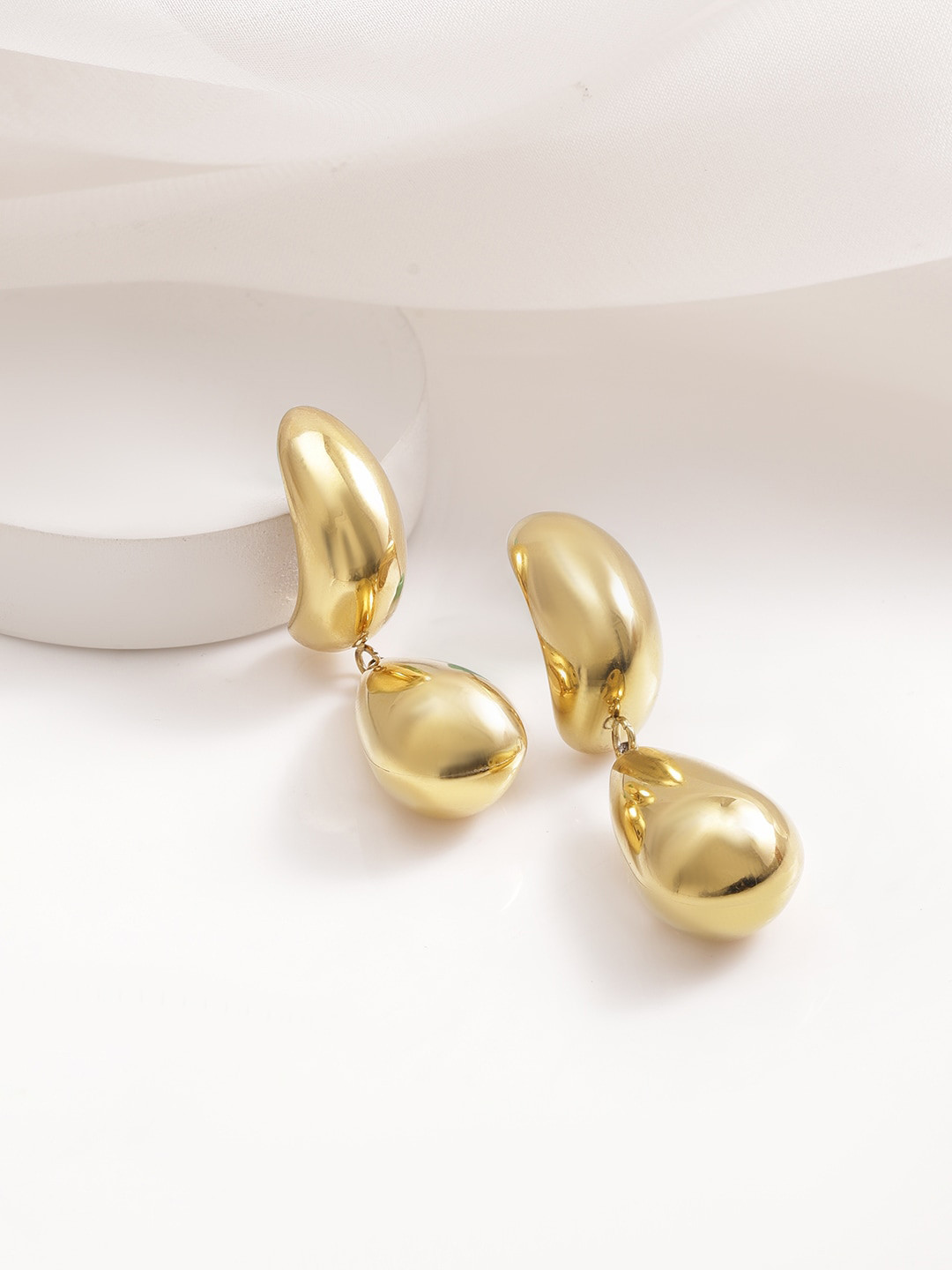 

Rubans Voguish 18KT Gold Plated Stainless Steel Tarnish-Free Waterproof Drop Earrings