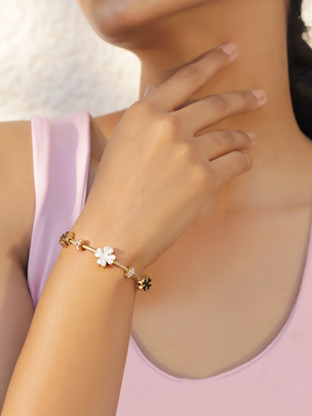 

Rubans Voguish 18KT Gold Plated Tarnish Free Waterproof Demi-Fine Kada Bracelet