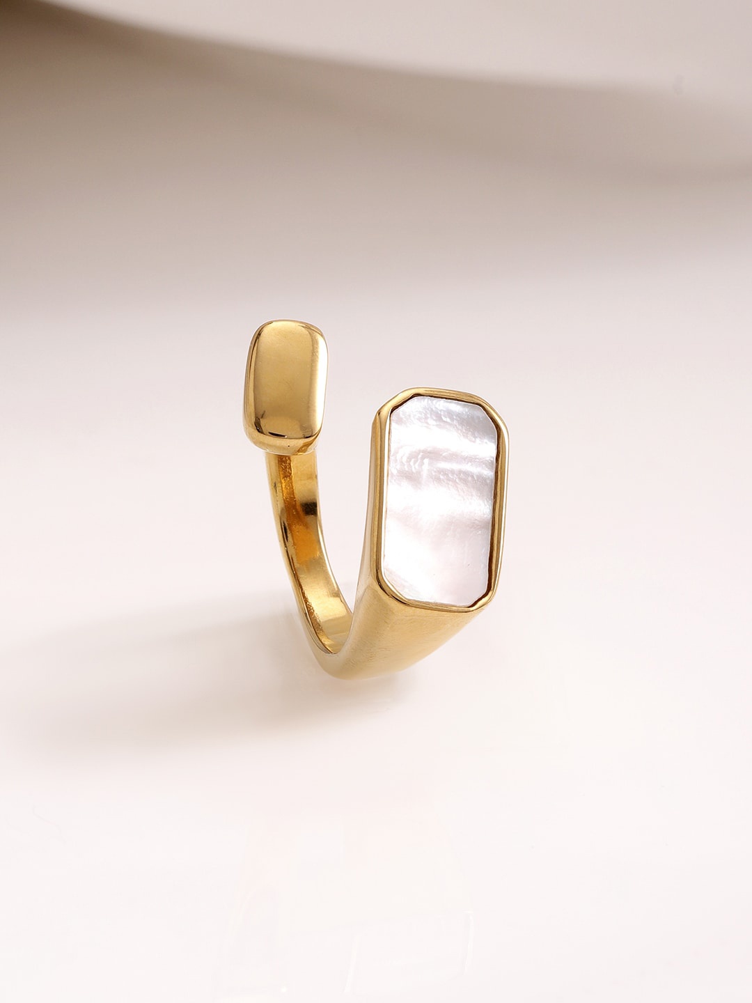 

Rubans Voguish 18 KT Gold-Plated Stainless Steel Tarnish Free Waterproof Finger Ring