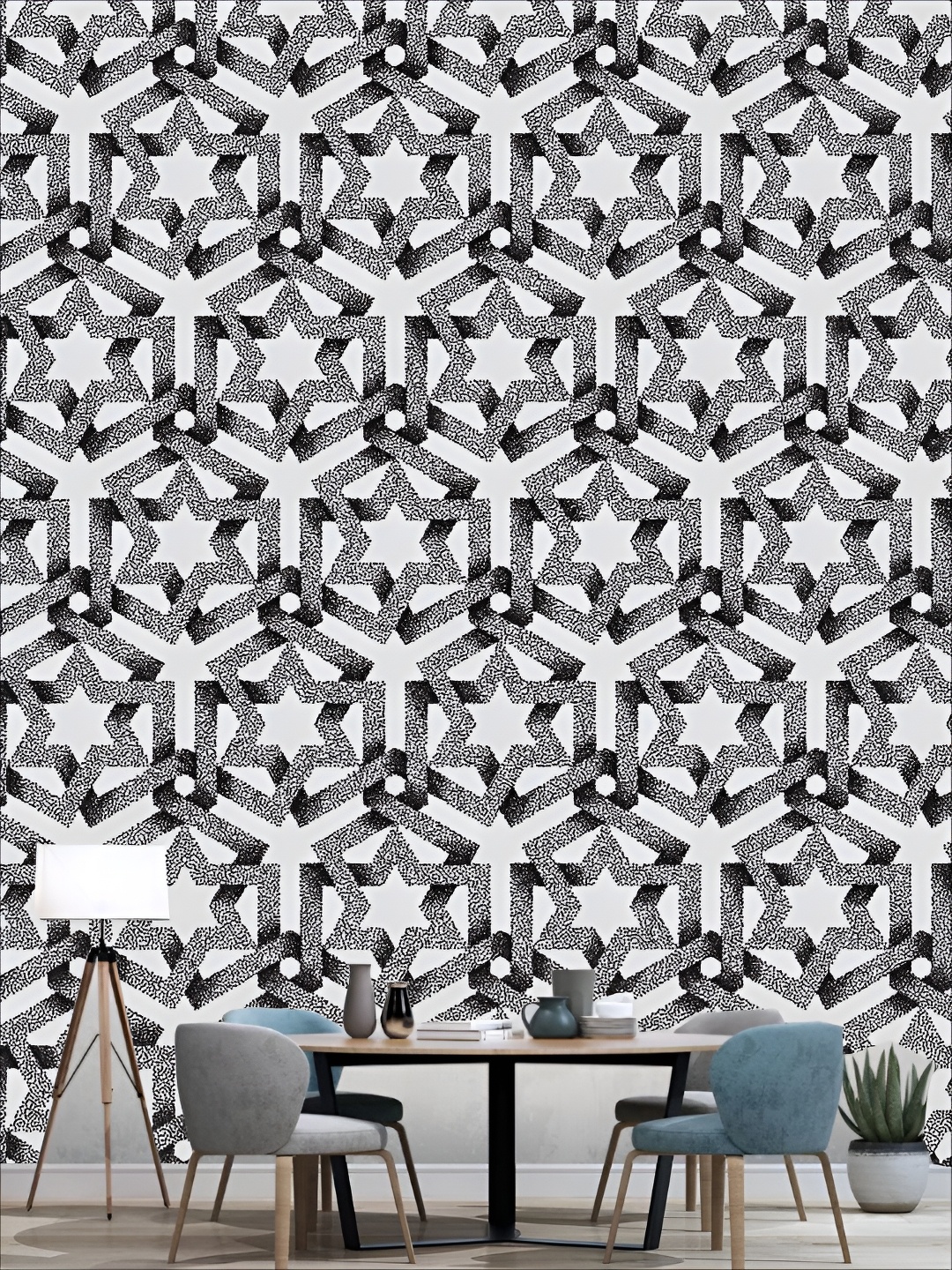 

KSHIRSA Grey 3D Printed Self Adhesive Wall Sticker