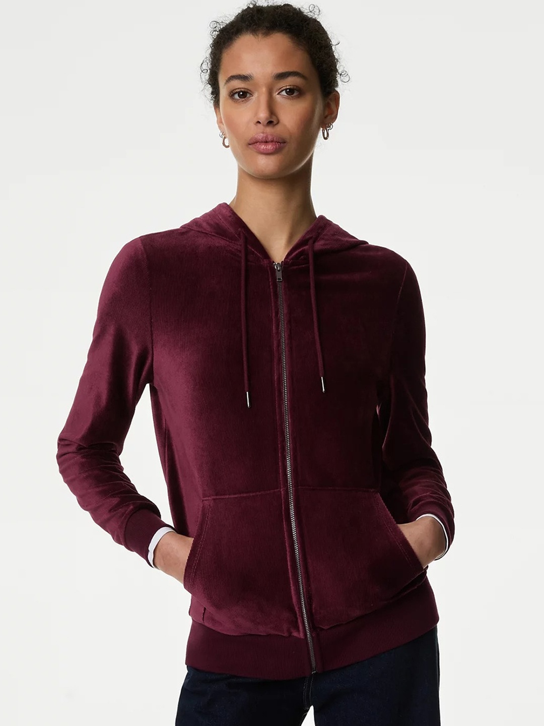 

Marks & Spencer Hooded Lightweight Sporty Jacket, Burgundy