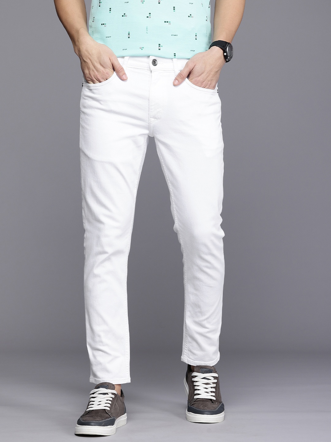 

Louis Philippe Jeans Men Smart Slim Fit Stretchable Jeans, White