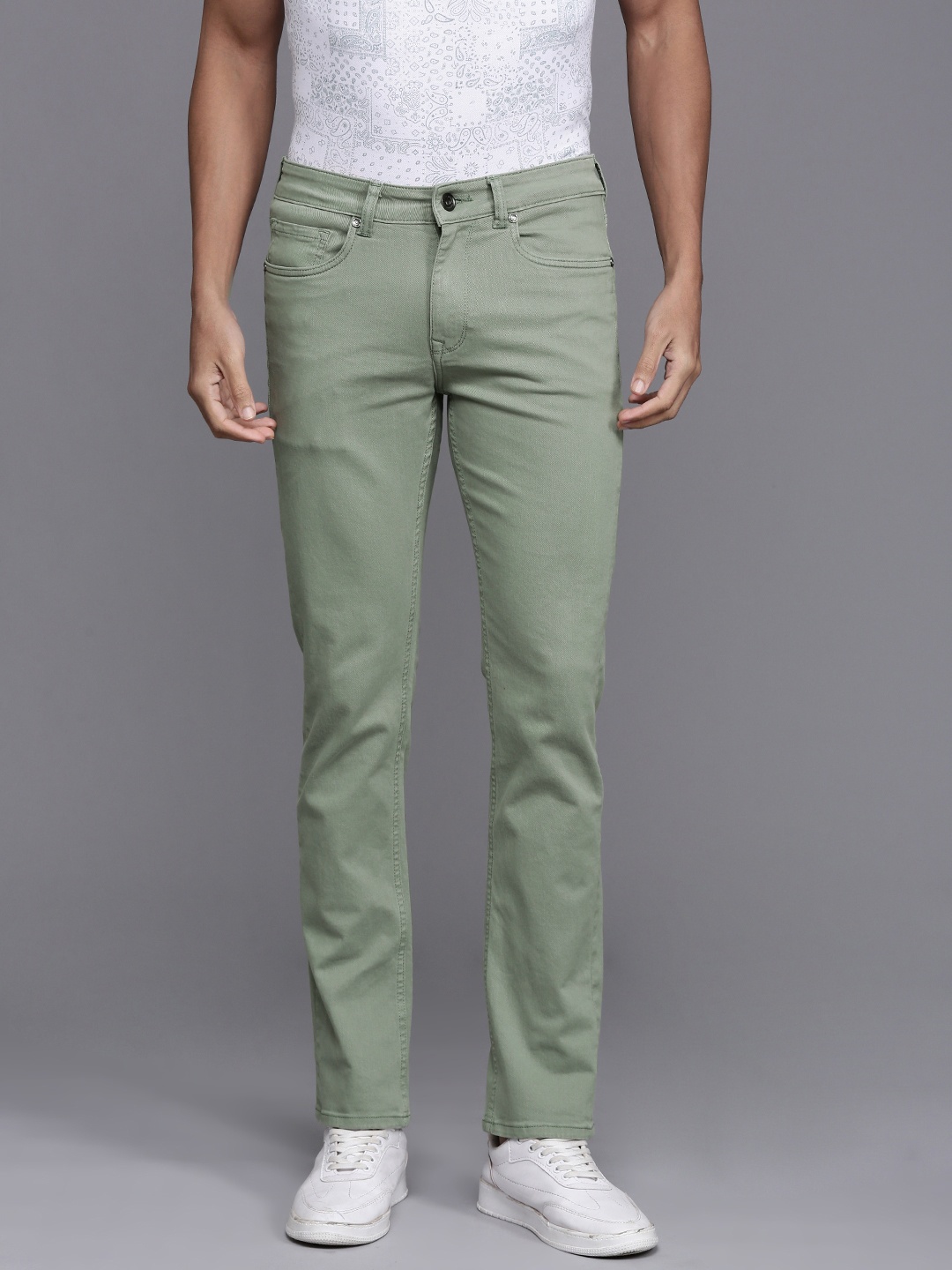 

Louis Philippe Jeans Men Slim Fit Stretchable Jeans, Green