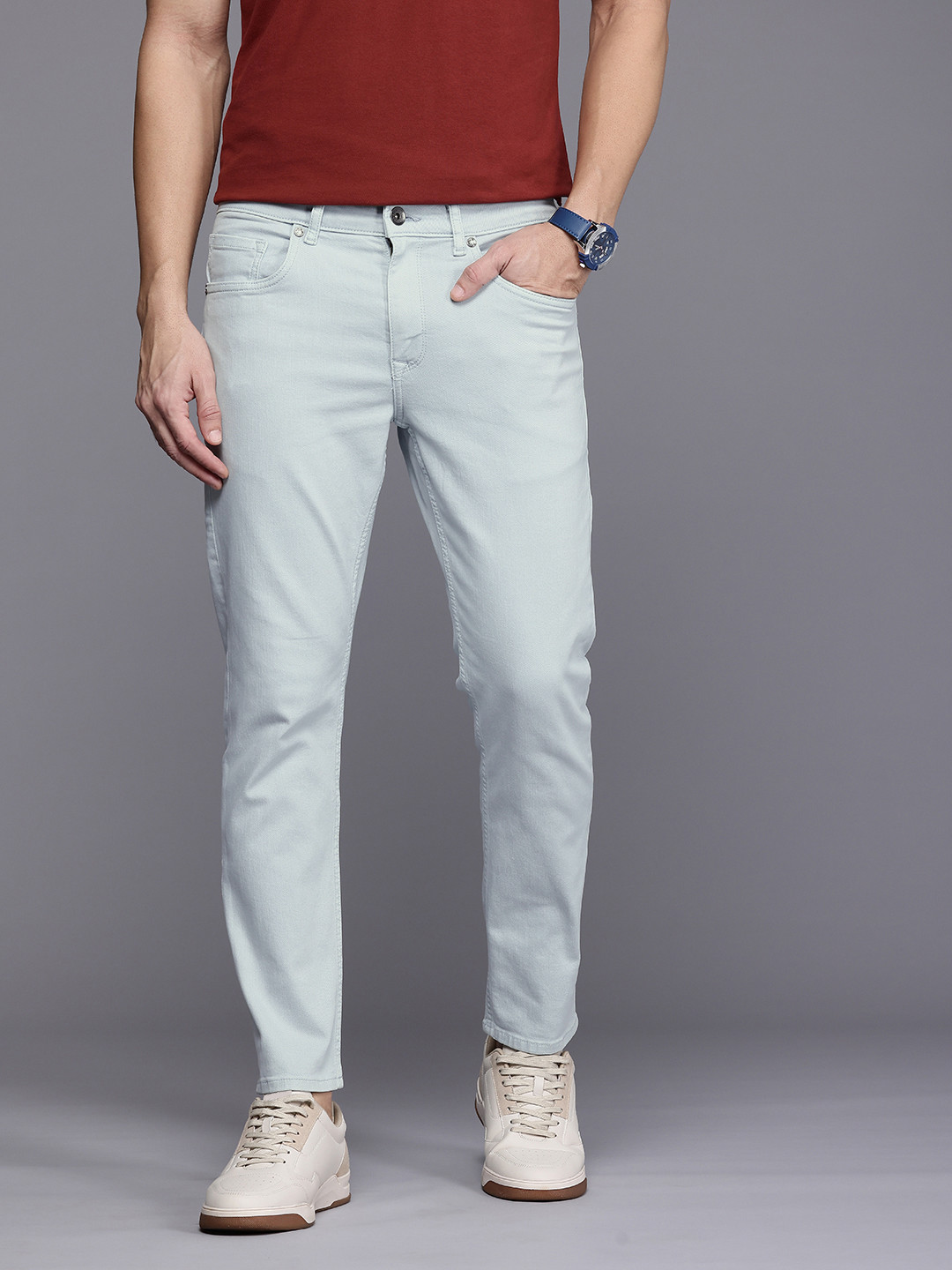 

Louis Philippe Jeans Men Smart Slim Fit Stretchable Jeans, Blue