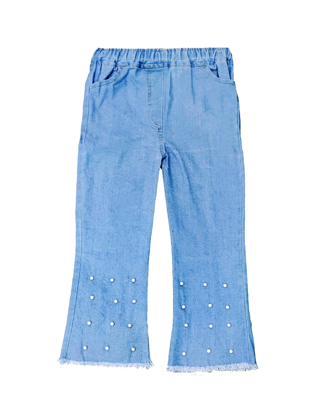 

BAESD Girls London Slim Fit Mid Rise Clean Look Cotton Cropped Jeans, Blue