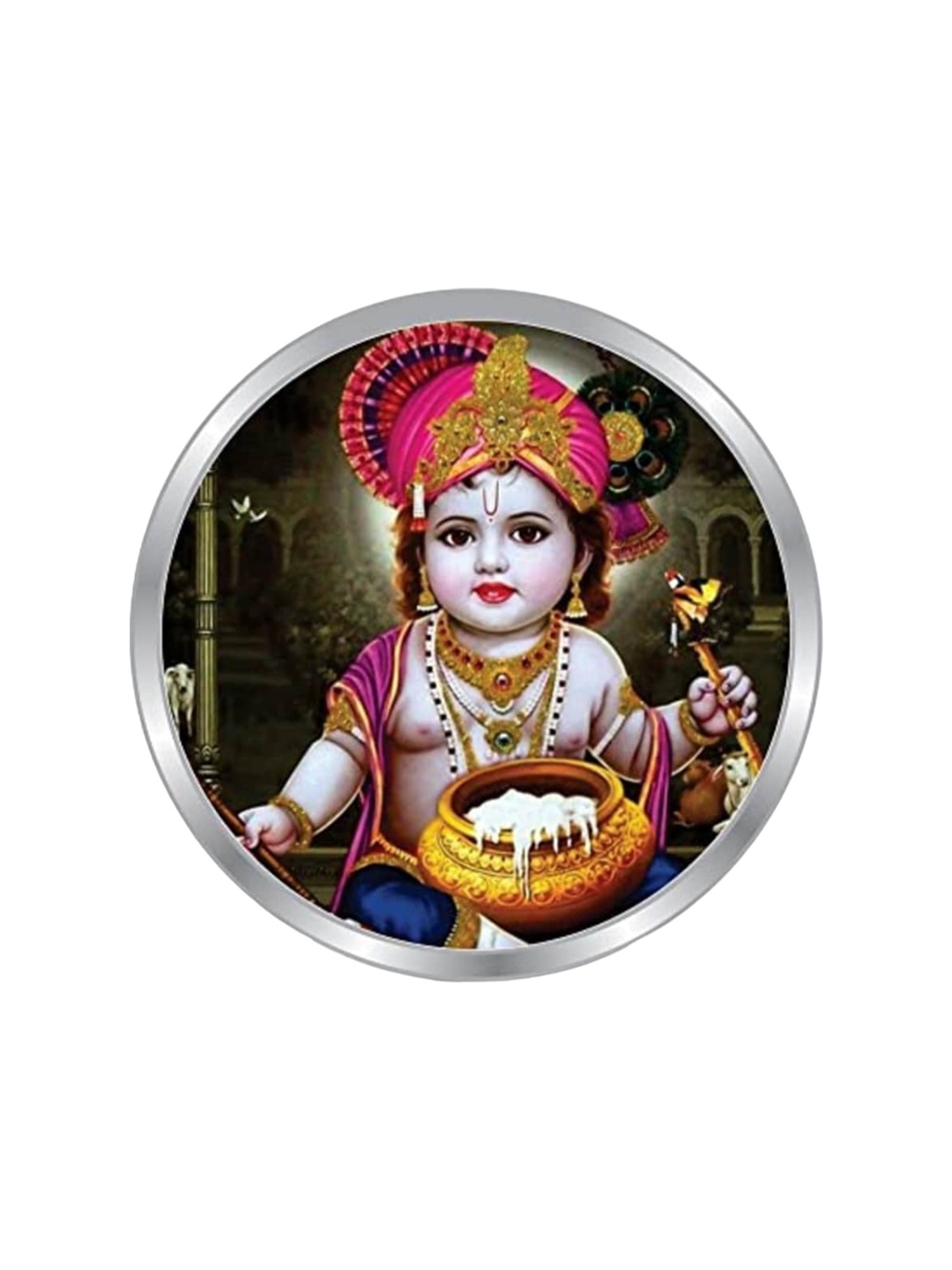 

Precious Moments Ladoo Gopal Krishna 999 Pure Silver Coin-10 gram