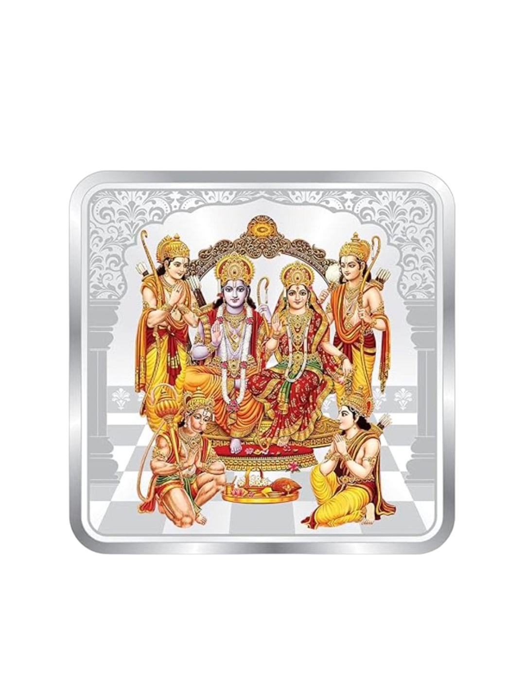 

Precious Moments 20Gm 999 Pure Silver Coin Ayodhya Temple Ram Darbar Silver Coins, Multi