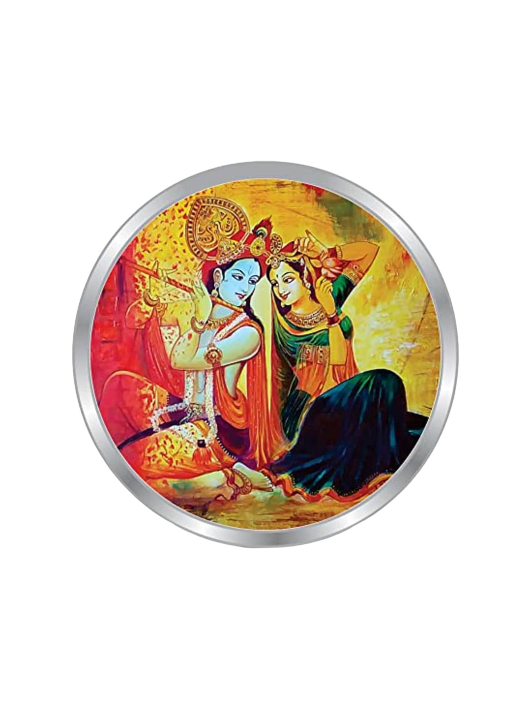 

Precious Moments Radha And Krishna Playing Flute 999 Pure Silver Coin 20gm