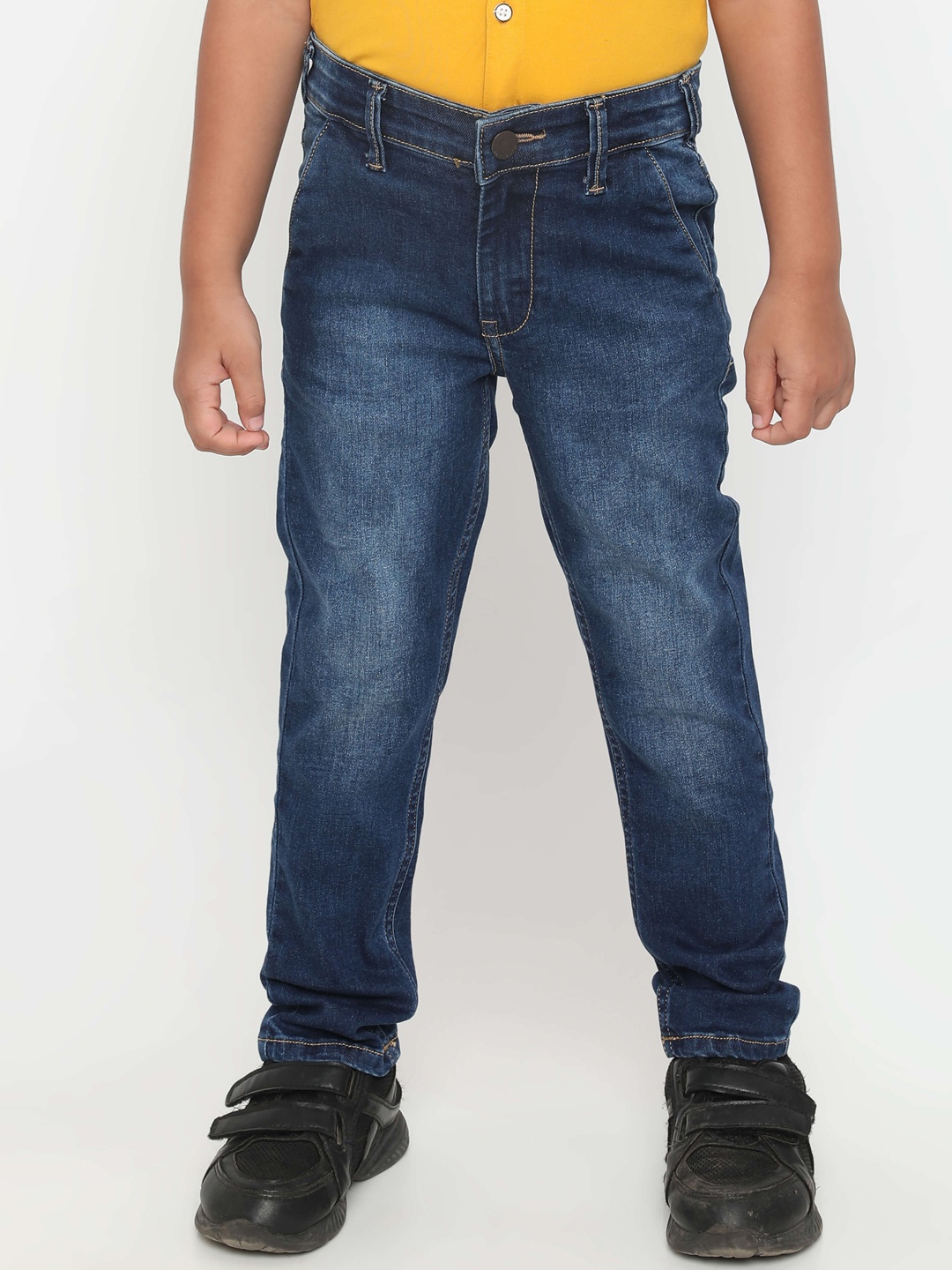 

HERE&NOW Boys Straight Fit Light Fade Stretchable Jeans, Navy blue