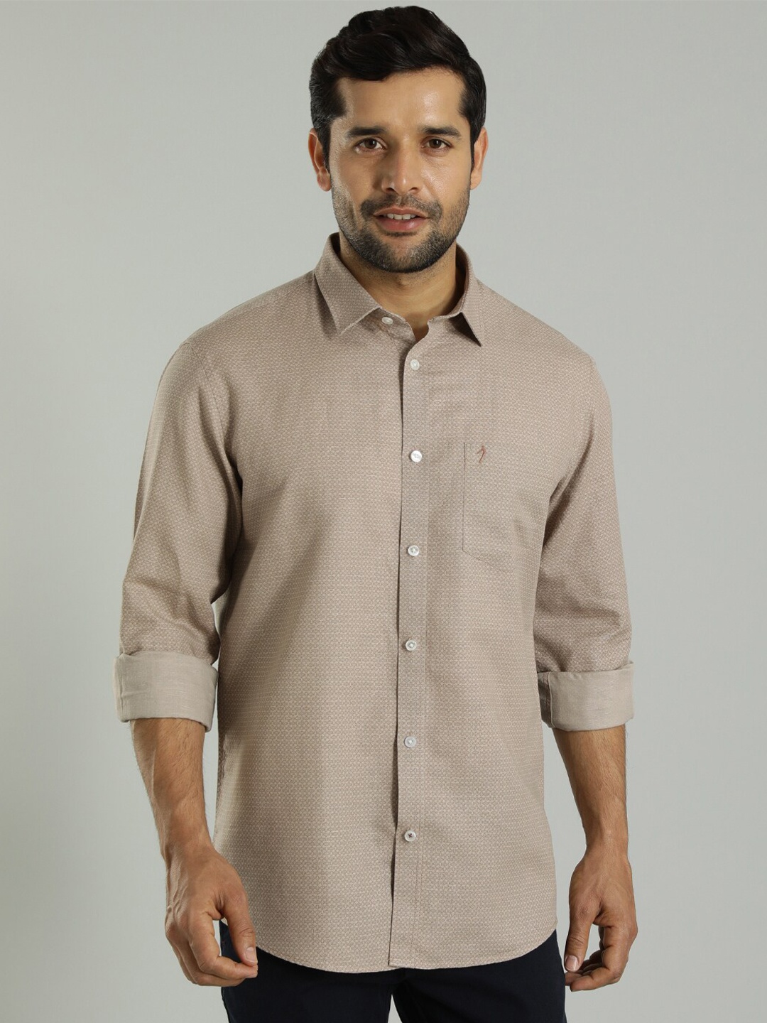 

Indian Terrain Slim Fit Spread Collar Long Sleeves Casual Shirt, Brown