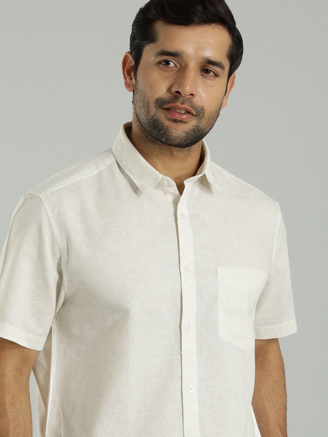 

Indian Terrain Slim Fit Spread Collar Short Sleeves Casual Shirt, White