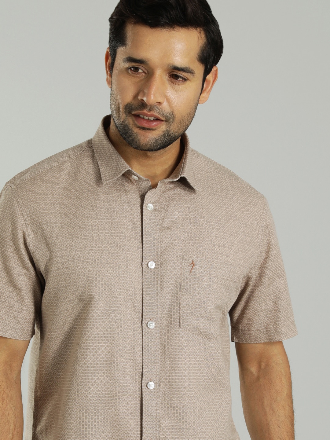 

Indian Terrain India Slim Fit Spread Collar Shirt, Brown