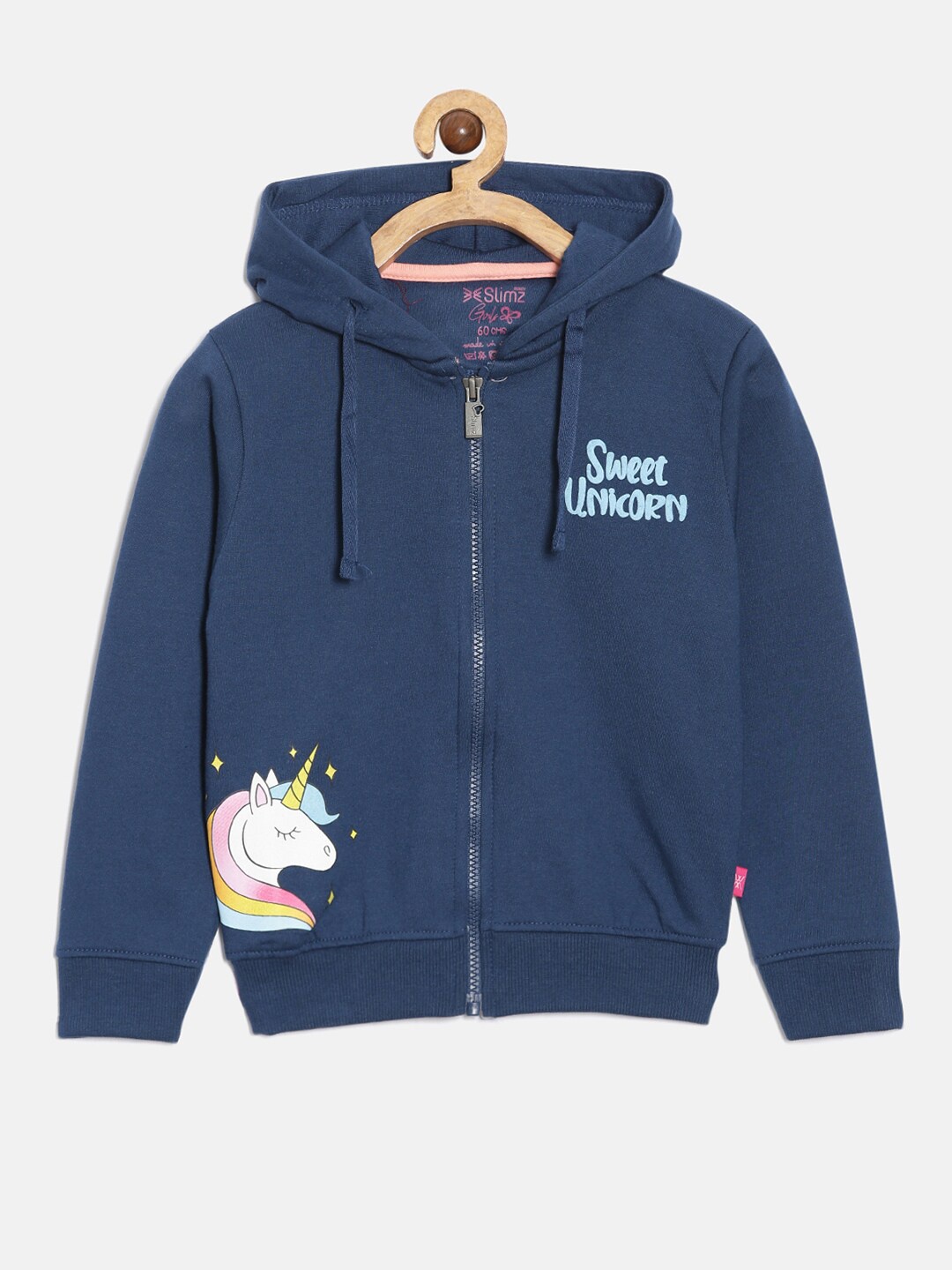 

DIXCY SCOTT Slimz Girls Hooded Front-Open Sweatshirt, Blue