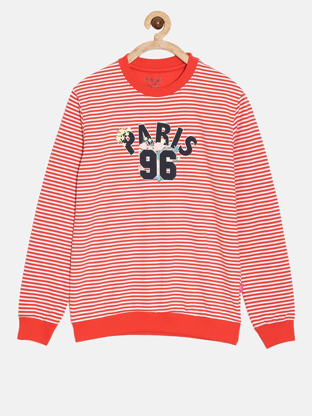 

DIXCY SCOTT Slimz Girls Striped Ribbed Sweatshirt, Orange