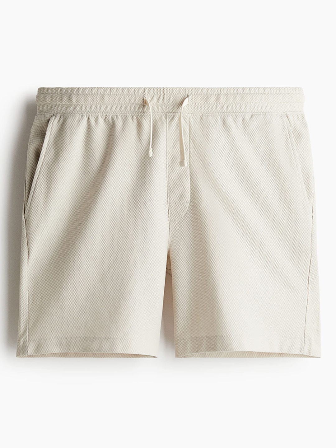 

H&M Men Pure Cotton Regular Fit Pique shorts, Beige