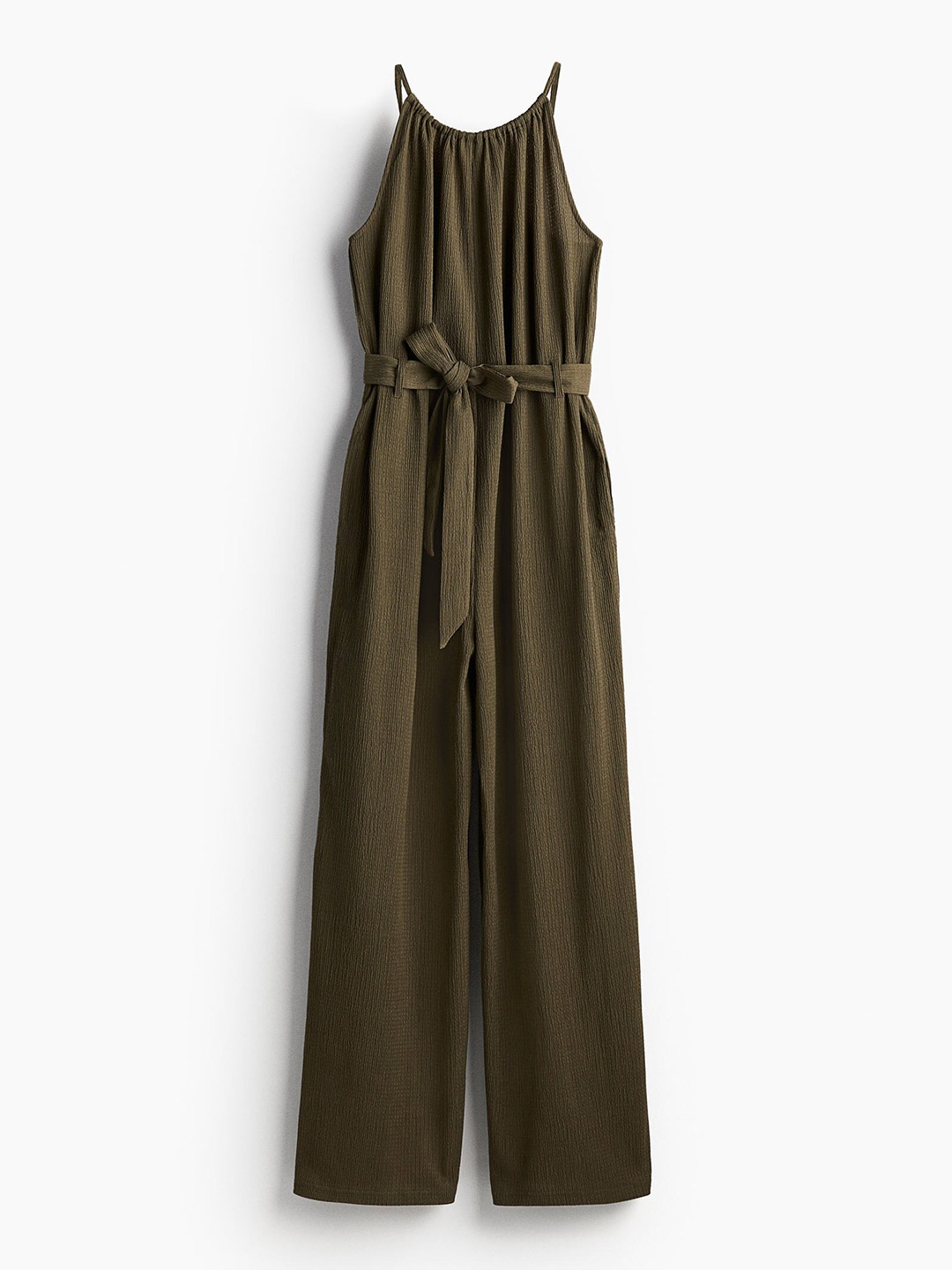

H&M Women Tie-Belt Jumpsuit, Olive