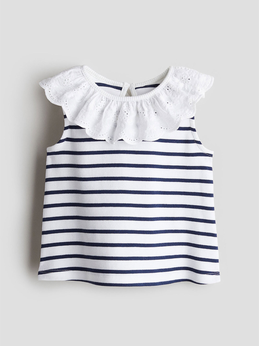 

H&M Girls Collared Jersey Top, White