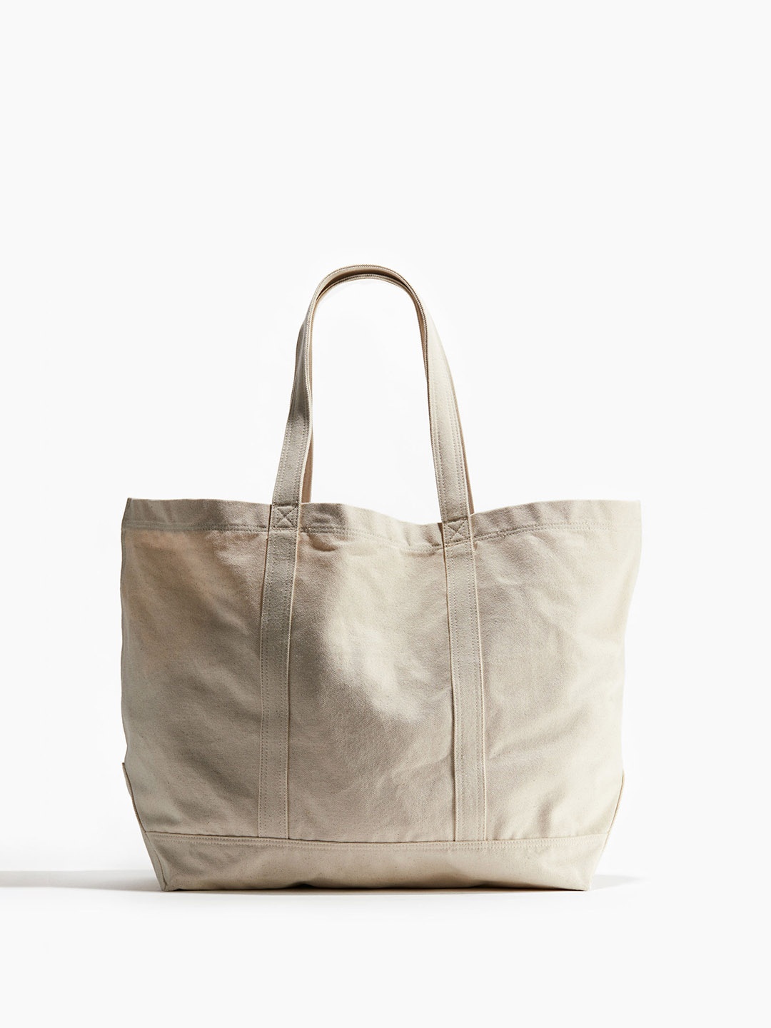 

H&M Men Cotton Canvas Beach Bag, Beige