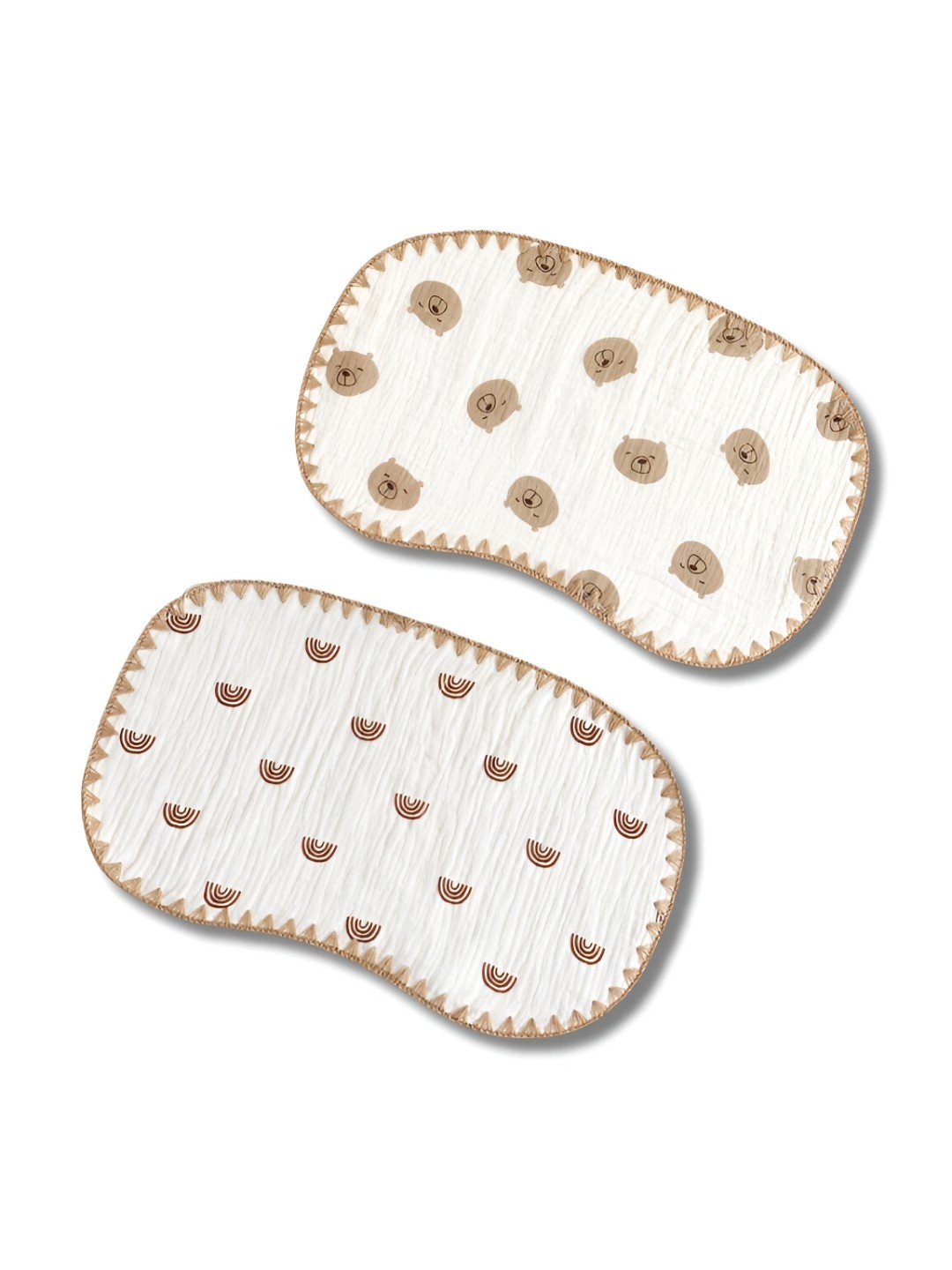 

GUCHIGU Pack Of 2 Printed Burp Cloth, White