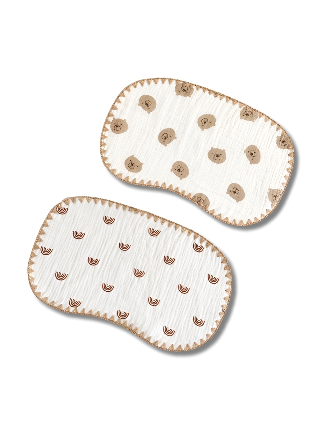 

GUCHIGU White 2 Pieces Printed Regular Burp Cloth