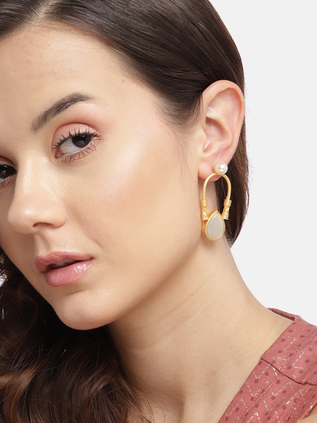 

Anouk Gold-Plated Artificial Stones & Beads Contemporary Drop Earrings