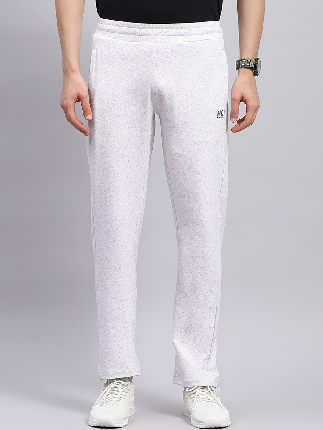 

Monte Carlo Men Cotton Mid Rise Track Pants, Off white