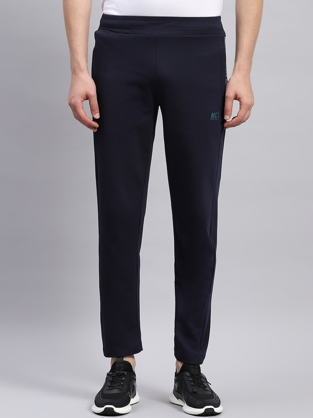 

Monte Carlo Men Cotton Mid Rise Track Pants, Navy blue