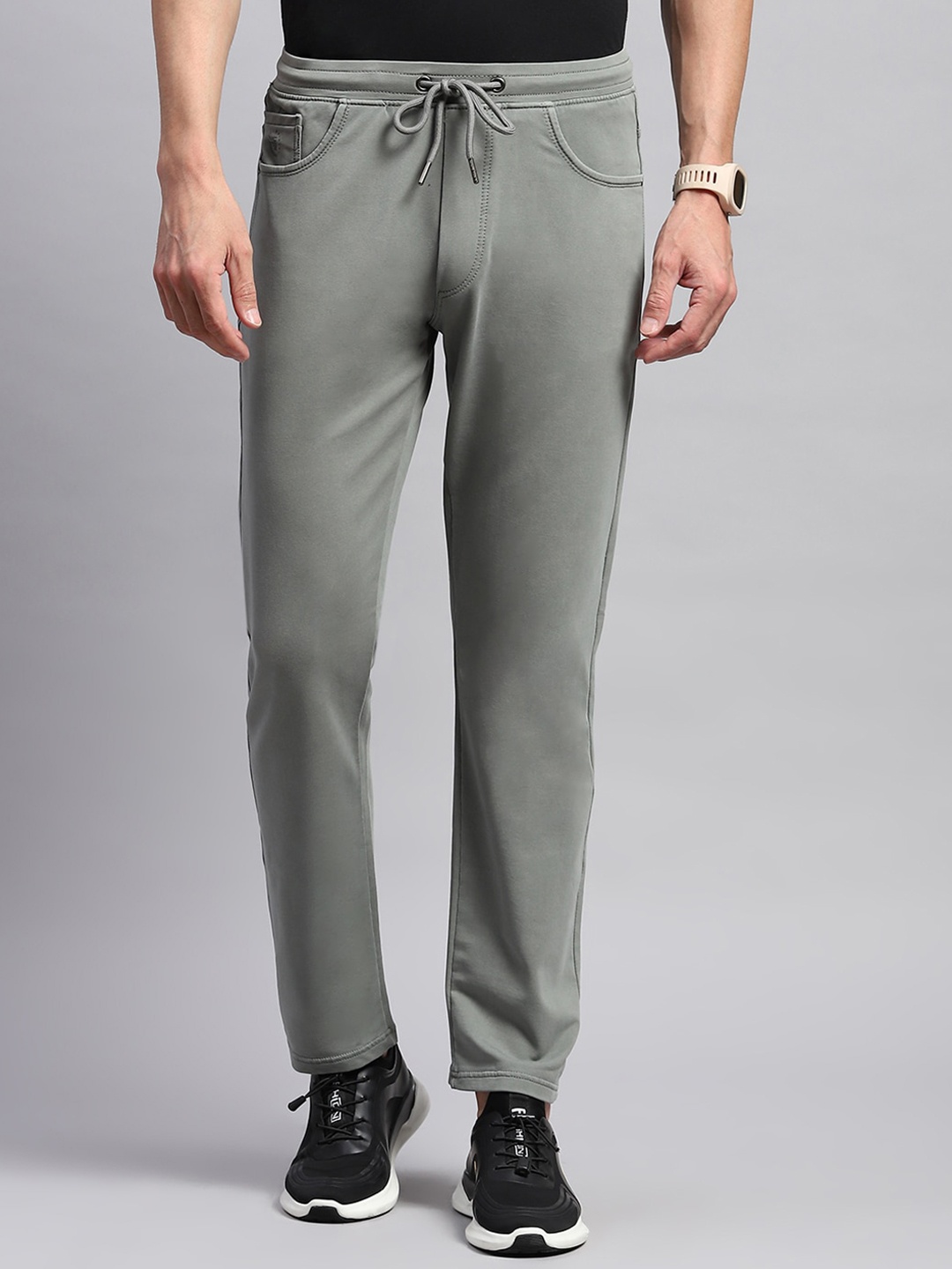 

Monte Carlo Men Cotton Mid Rise Track Pants, Grey