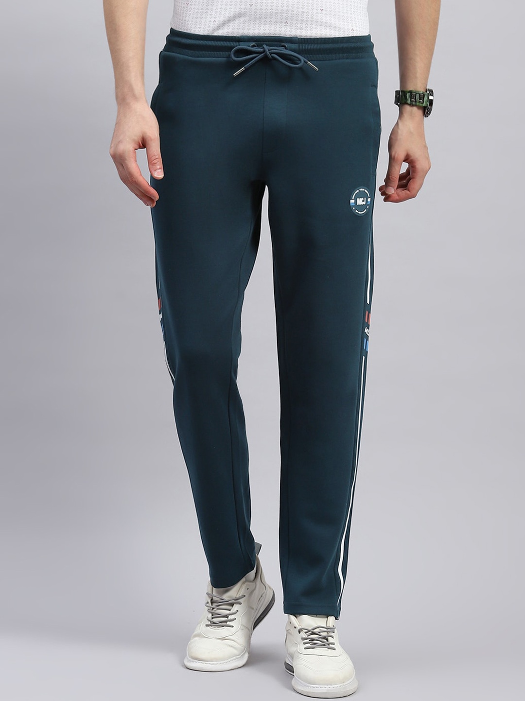 

Monte Carlo Men Cotton Mid Rise Track Pants, Teal