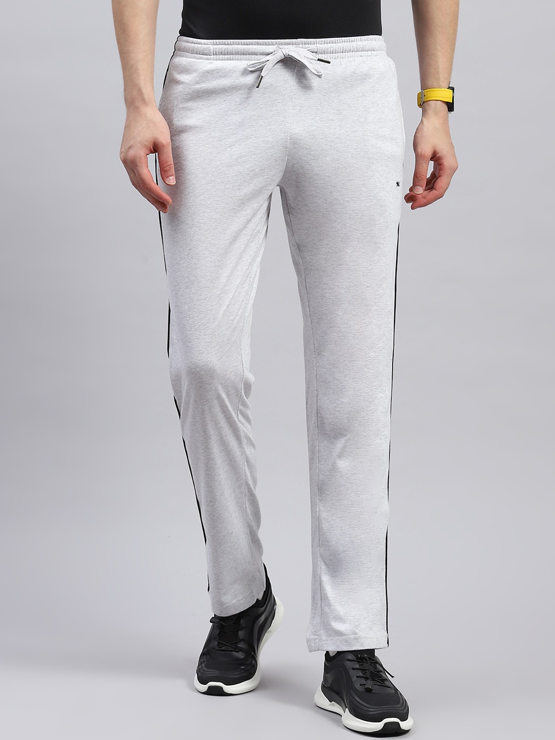 

Monte Carlo Men Cotton Mid Rise Track Pants, Grey