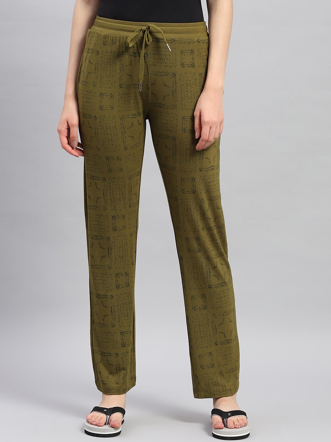 

Monte Carlo Printed Mid-Rise Cotton lounge Pant, Olive