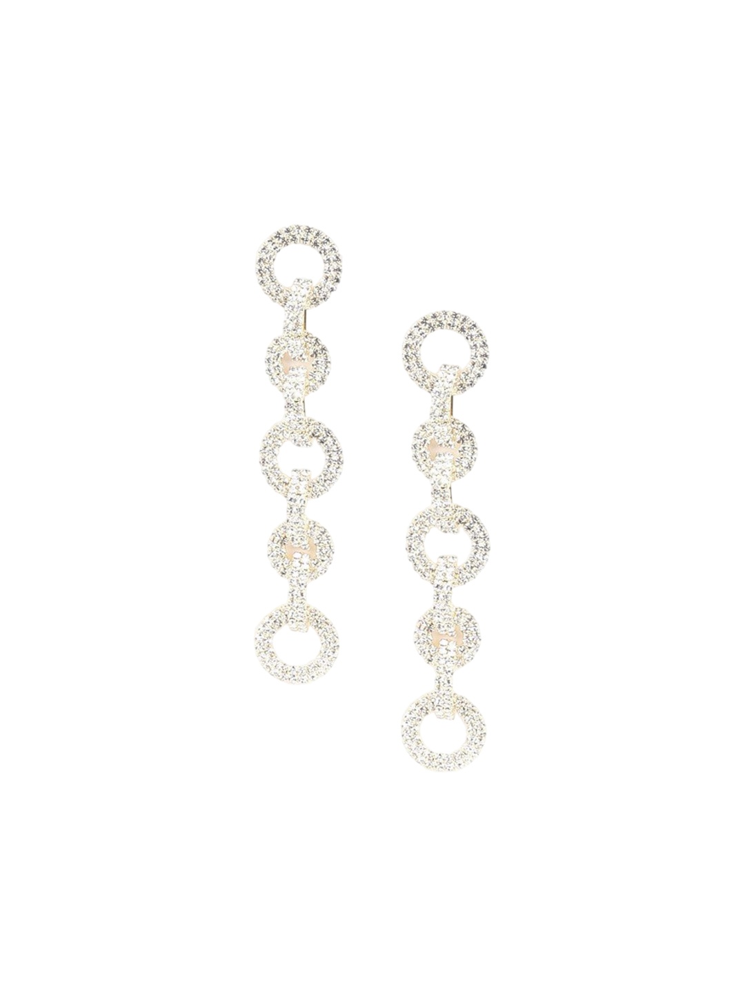 

ODETTE Gold-Plated Contemporary Rhinestone Drop Earrings