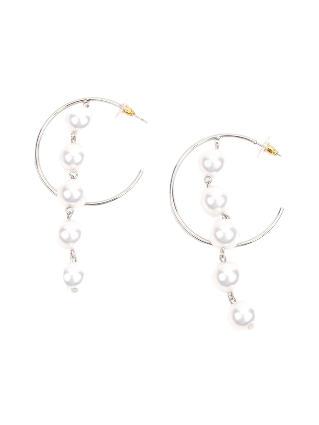 

ODETTE Silver-Plated Contemporary Hoop Earrings