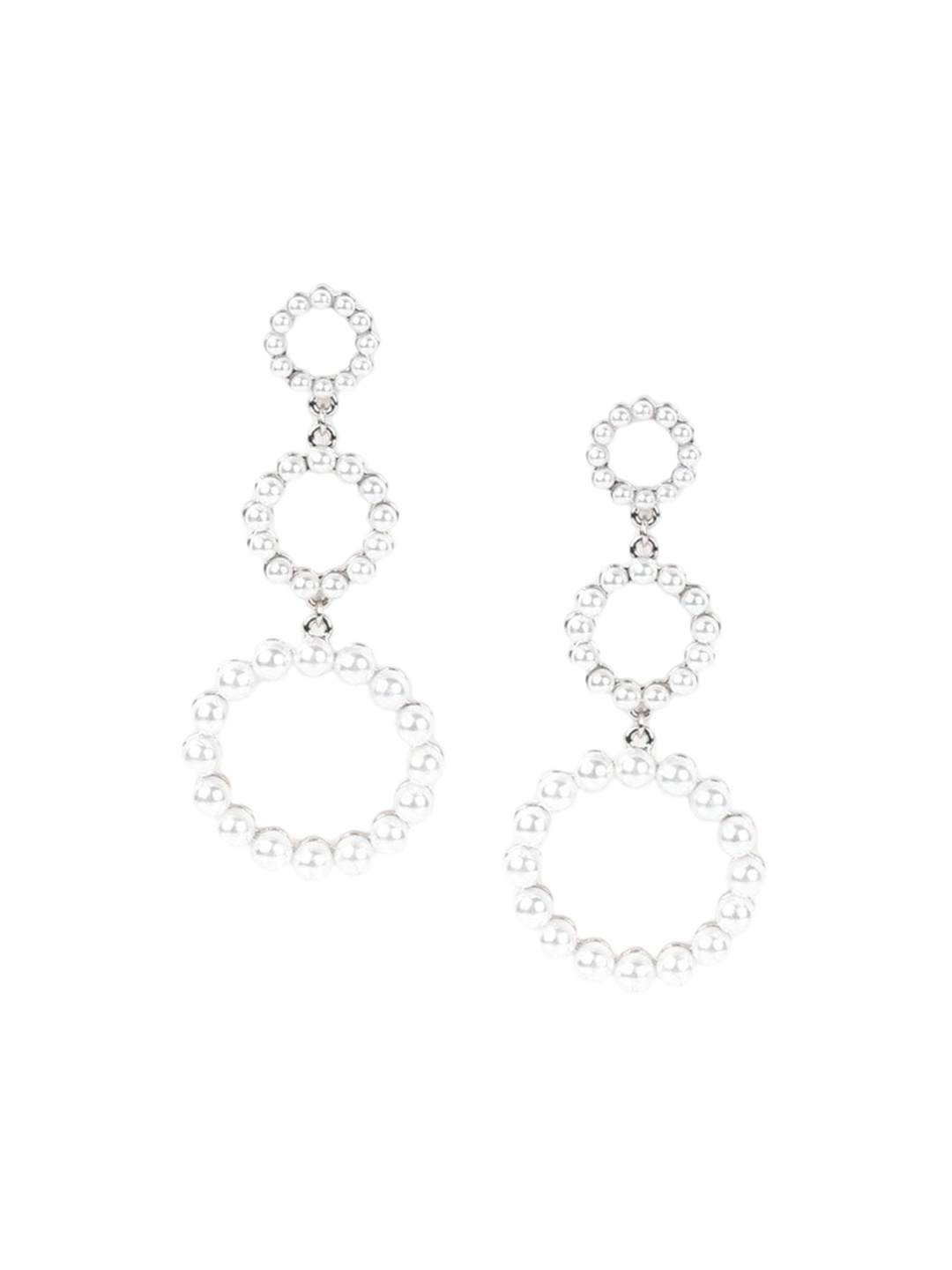 

ODETTE Gold-Plated Contemporary Rhinestone Drop Earrings, White