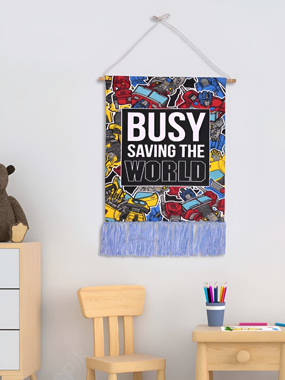 

Saral Home Black & Blue Printed Wall Hanging